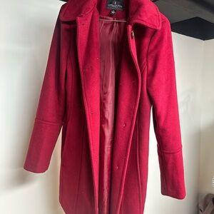 London Fog Women's Vibrant Red Trench Coat